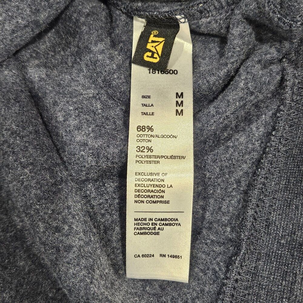 Caterpillar Heavyweight Hooded Sweatshirt Men's, Medium, Blue / New Imperfection - Picture 10 of 12